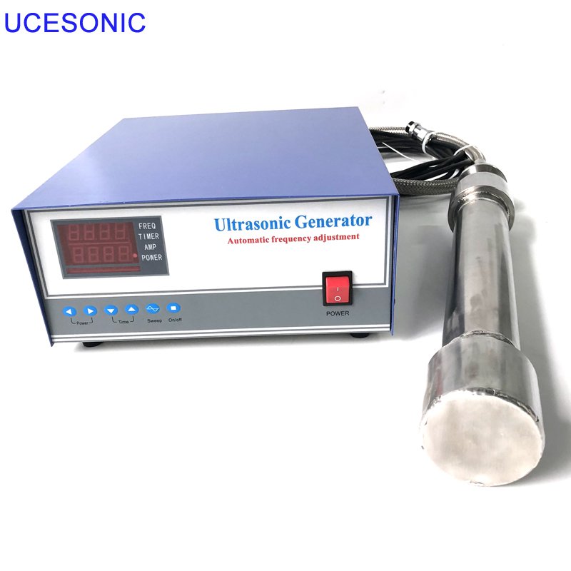 tubular ultrasonic transducer with generator for cleaning